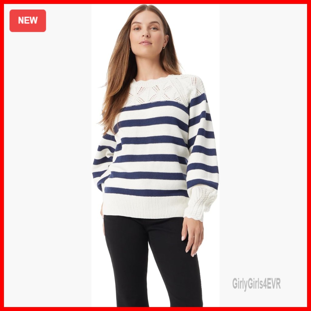 Cotton Acrylic Pullover Sweater Novelty Yoke Cuff Pull On Closure